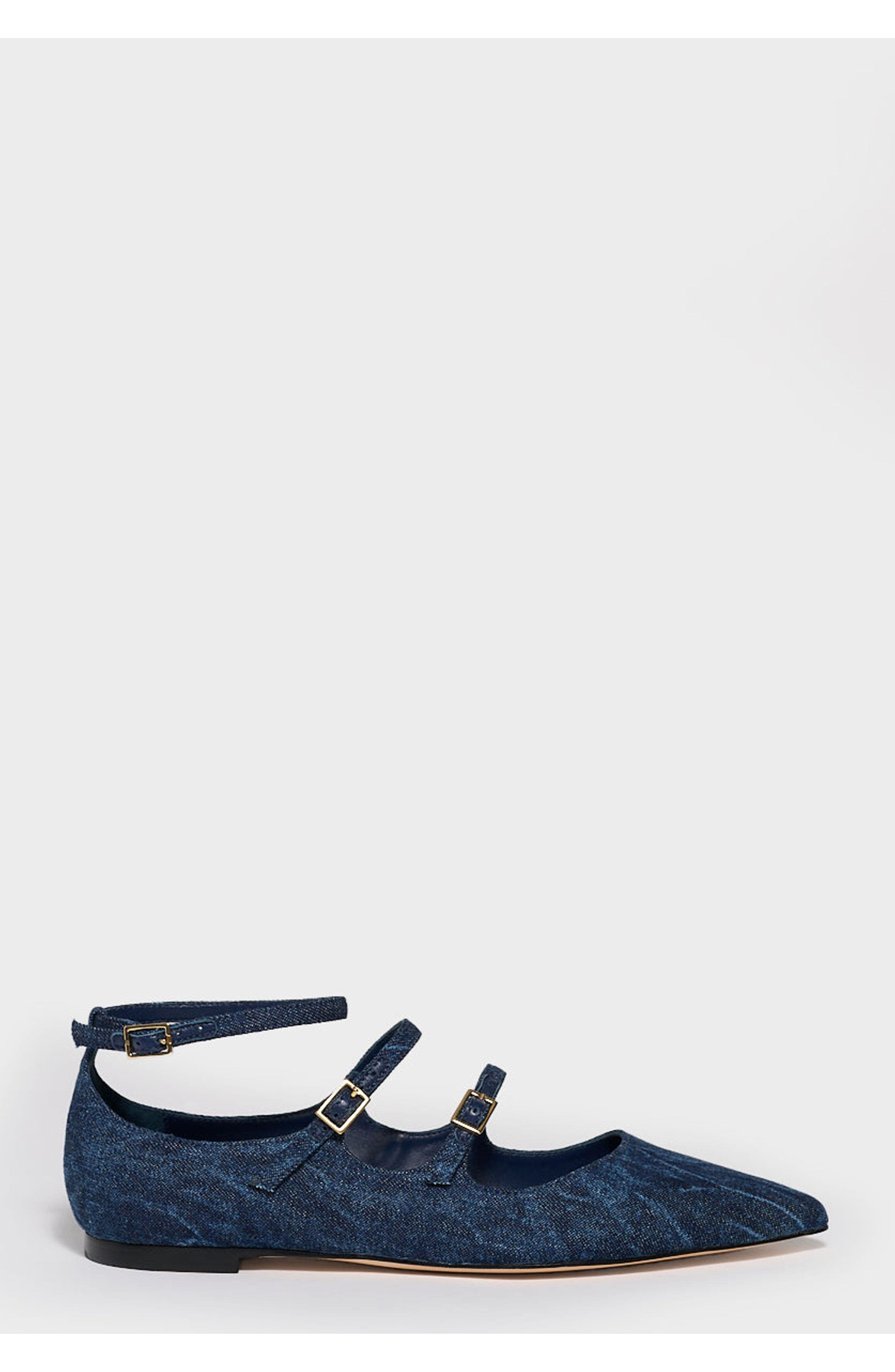 MARION PARKE Francine Flat | Denim, Main, color, Blue