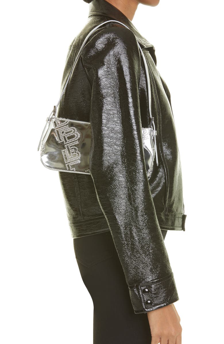 By Far Dulce Stud Metallic Shoulder Bag, Alternate, color,