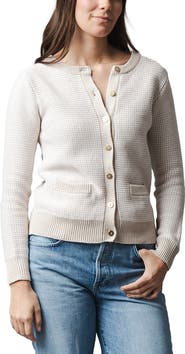 Hope & Henry Organic Tweed Stitch Sweater Cardigan