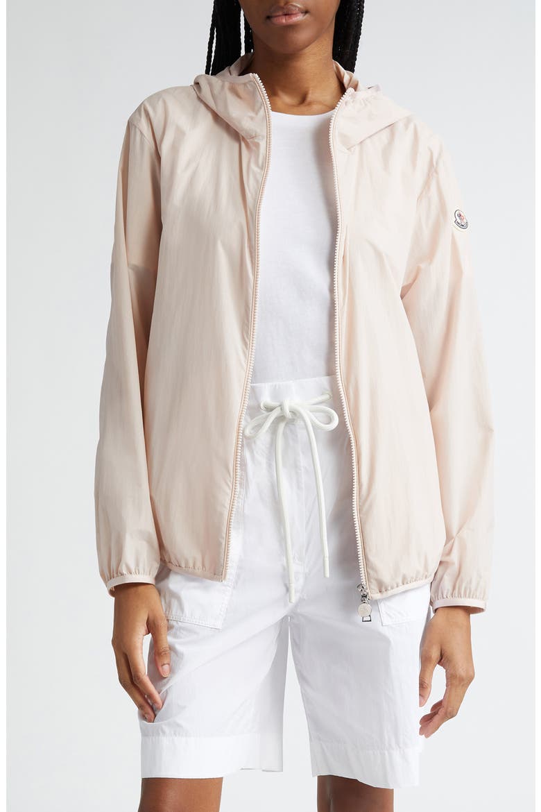 Fegeo Nylon Poplin Hooded Jacket, Main, color, PALE DUSTY ROSE