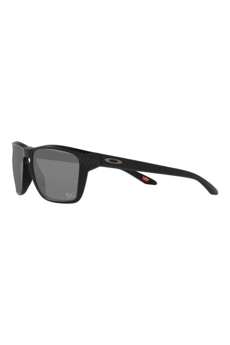 Sylas 57mm Prizm™ Rectangular Sunglasses, Alternate, color, SHINY BLACK