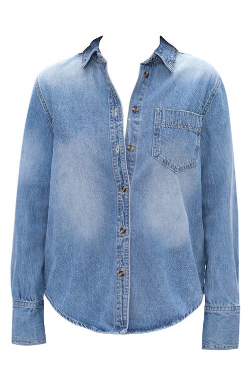 Bayeas Classic Denim Button-up Shirt In Blue