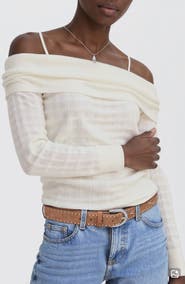 MANGO TEEN Off the Shoulder Sweater