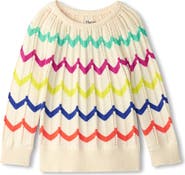 Hatley Kids' Chevron Pointelle Cotton Crewneck Sweater