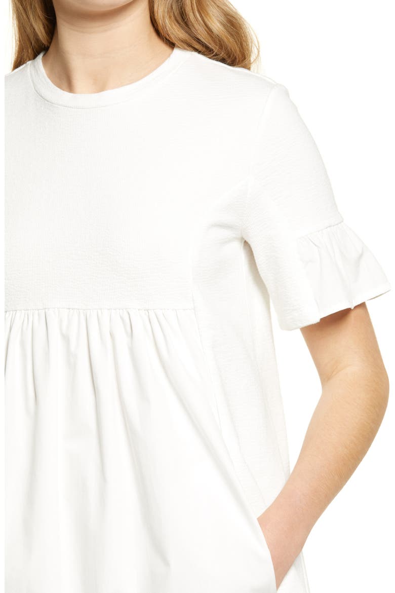 Solid Minidress, Alternate, color, WHITE
