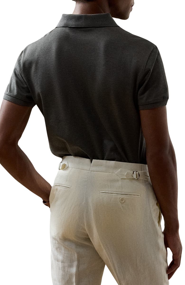 Ralph Lauren Purple Label Polo Bear Patch Cotton Piqué Knit Polo, Alternate, color, Med Grey Melange