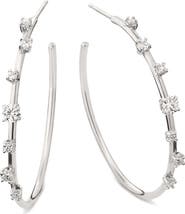 LANA Scattered Diamond Wire Hoop Earrings