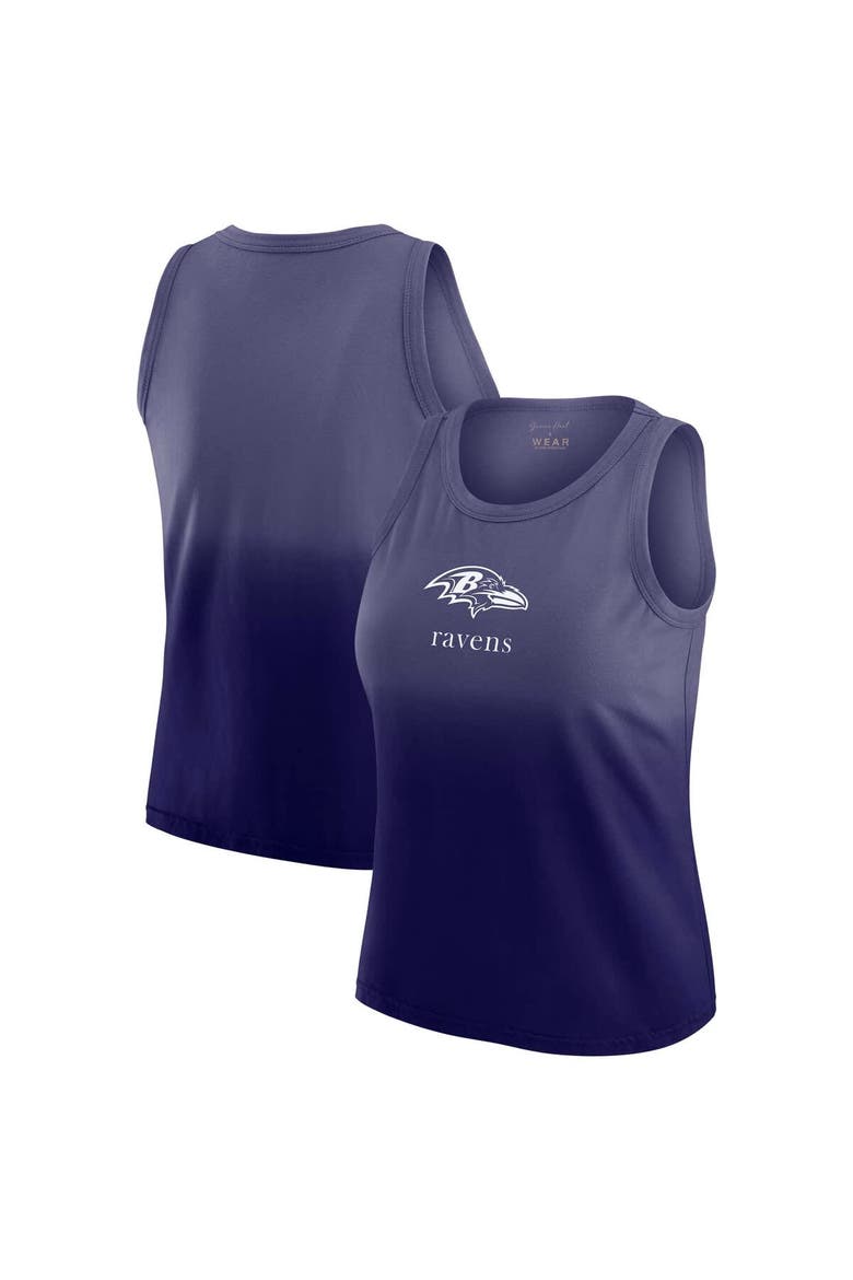 Women's WEAR by Erin Andrews x Gracie Hunt Purple Baltimore Ravens Ombre Tank Top, Alternate, color, Purple