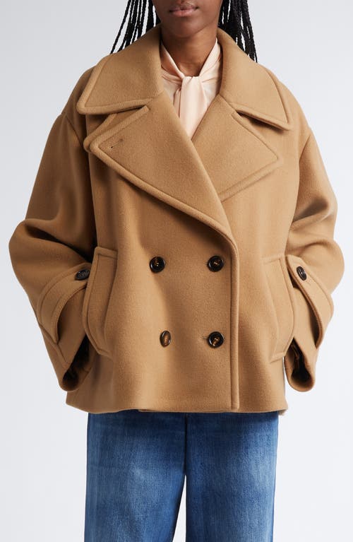 Chloé Oversize Double Breasted Wool Blend Coat in Worn Brown at Nordstrom, Size 12 Us
