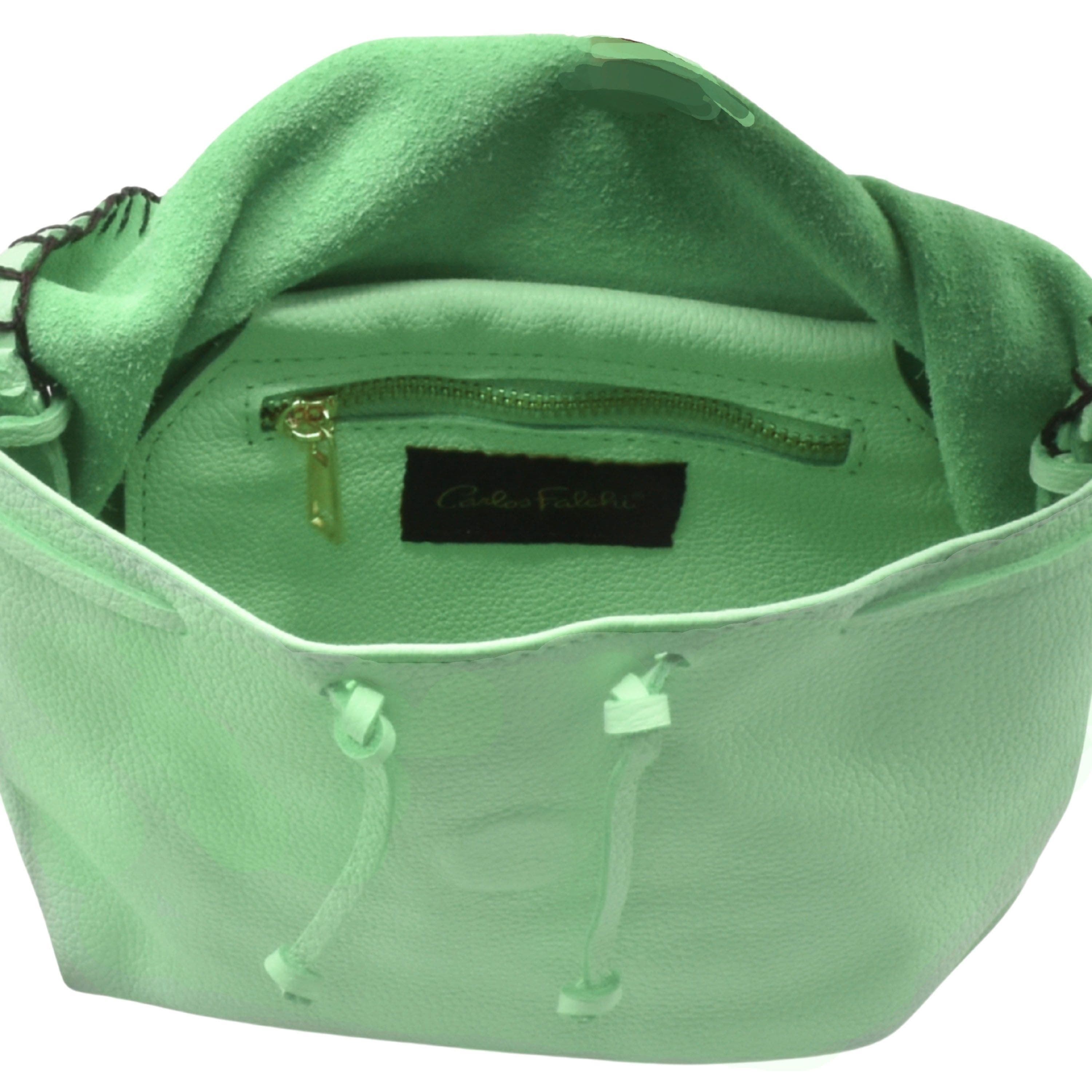 Carlos Falchi Butterfly Leather Bag, Alternate, color, Lime