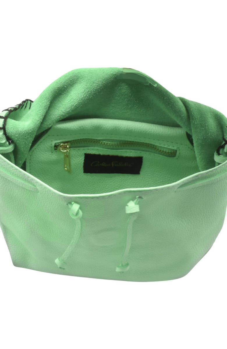 Carlos Falchi Butterfly Leather Bag, Alternate, color, Lime