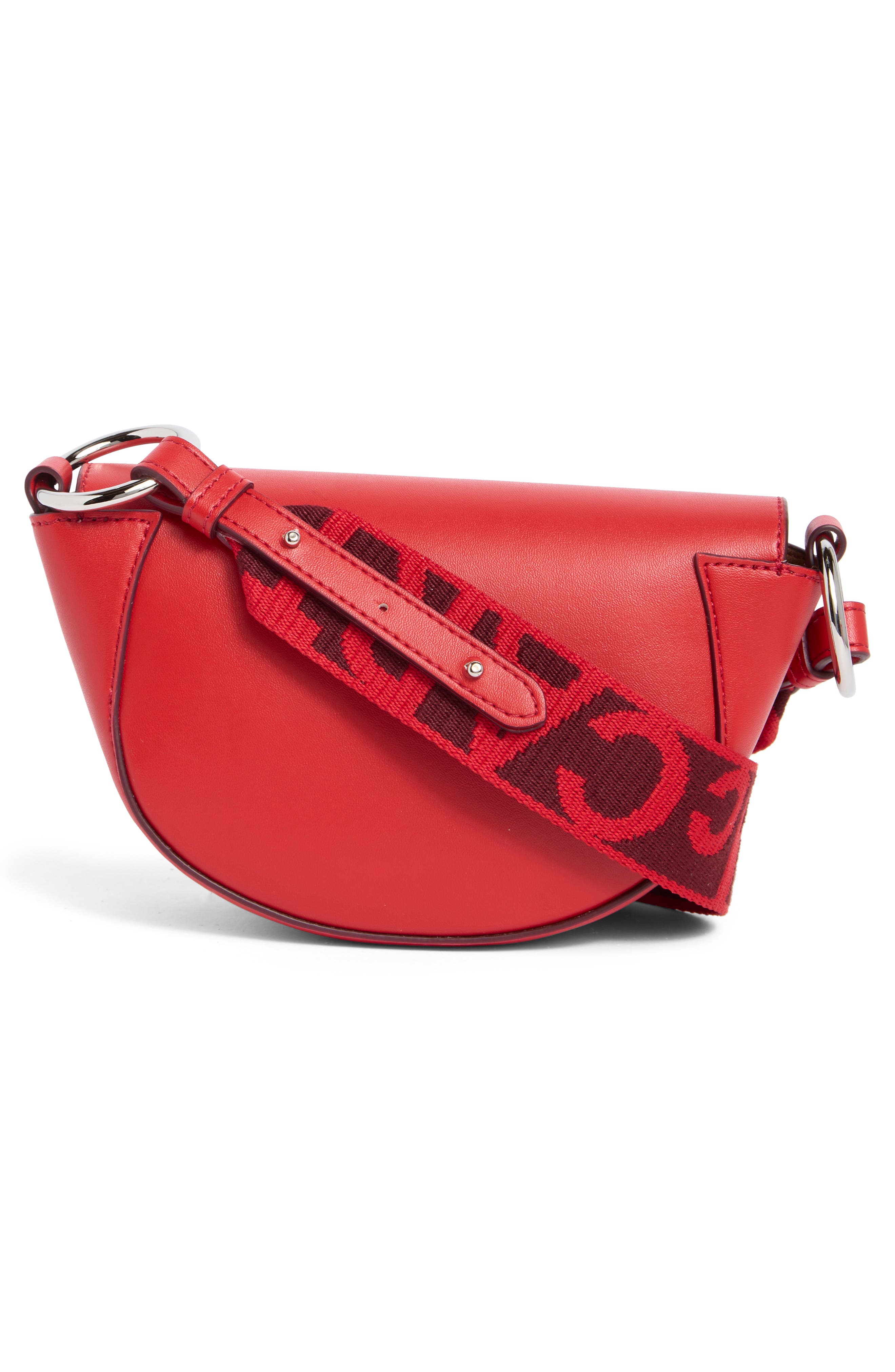 Stella McCartney Perforated Logo Flap Shoulder Bag, Alternate, color, 