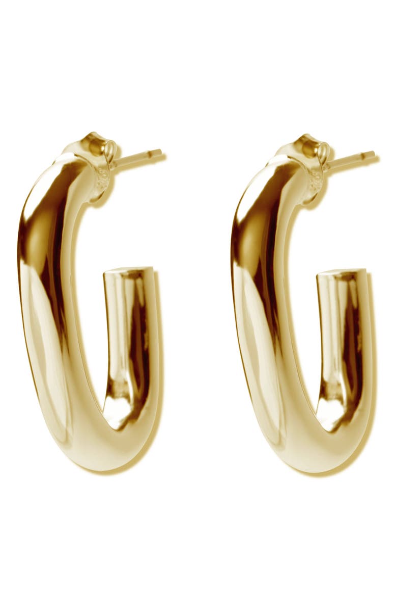 Argento Vivo Sterling Silver U-Shape Hoop Earrings, Main, color, Gold