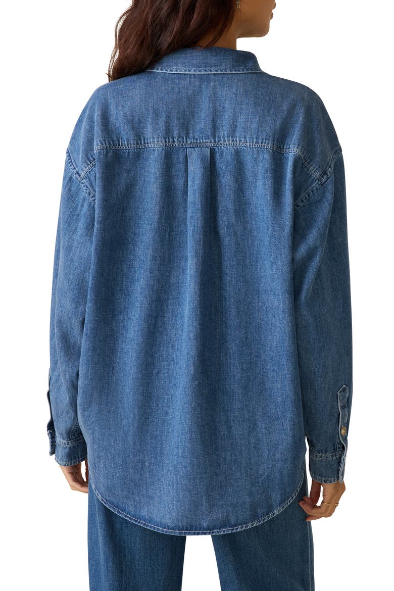 Sunfair Oversized Organic Cotton Denim Button-Up Shirt, Alternate, color, BEACON HILL WASH