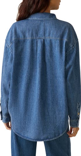 Sunfair Oversized Organic Cotton Denim Button-Up Shirt