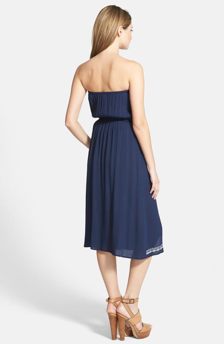 ASTR the Label ASTR Embroidered Strapless Dress, Alternate, color,