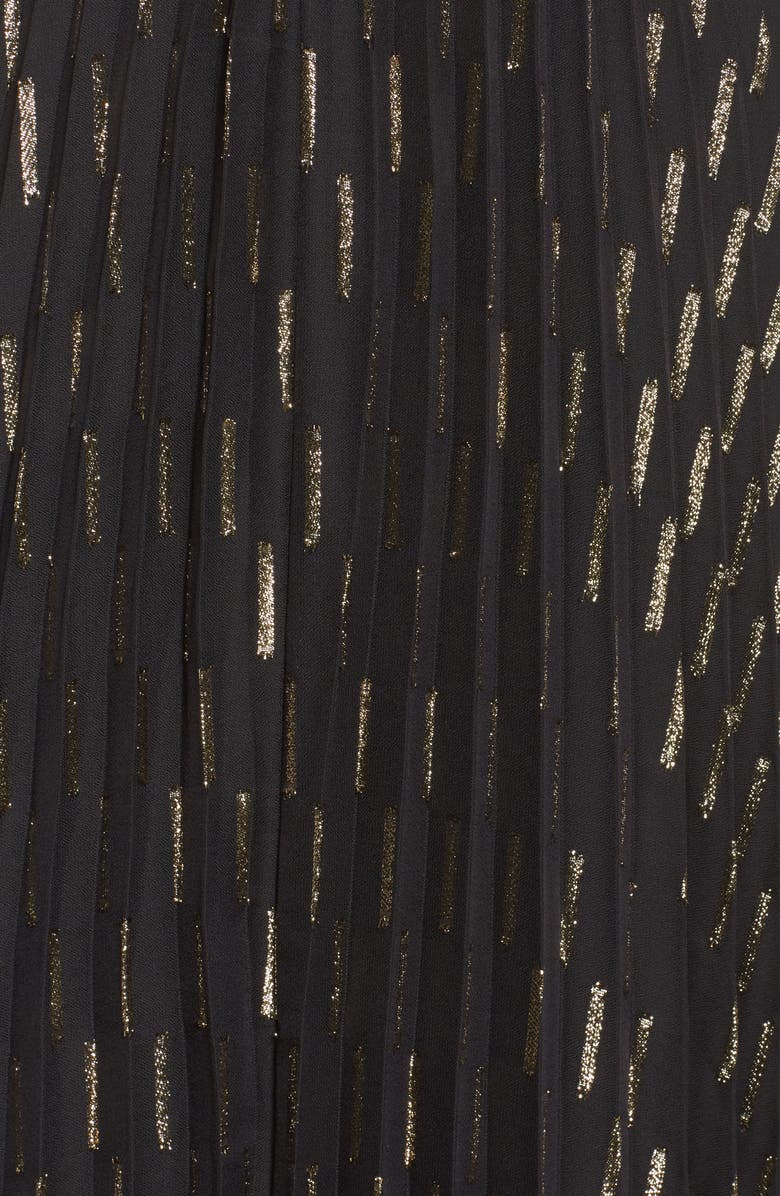 Eliza J Metallic Detail Pleated Chiffon Maxi Skirt, Alternate, color,