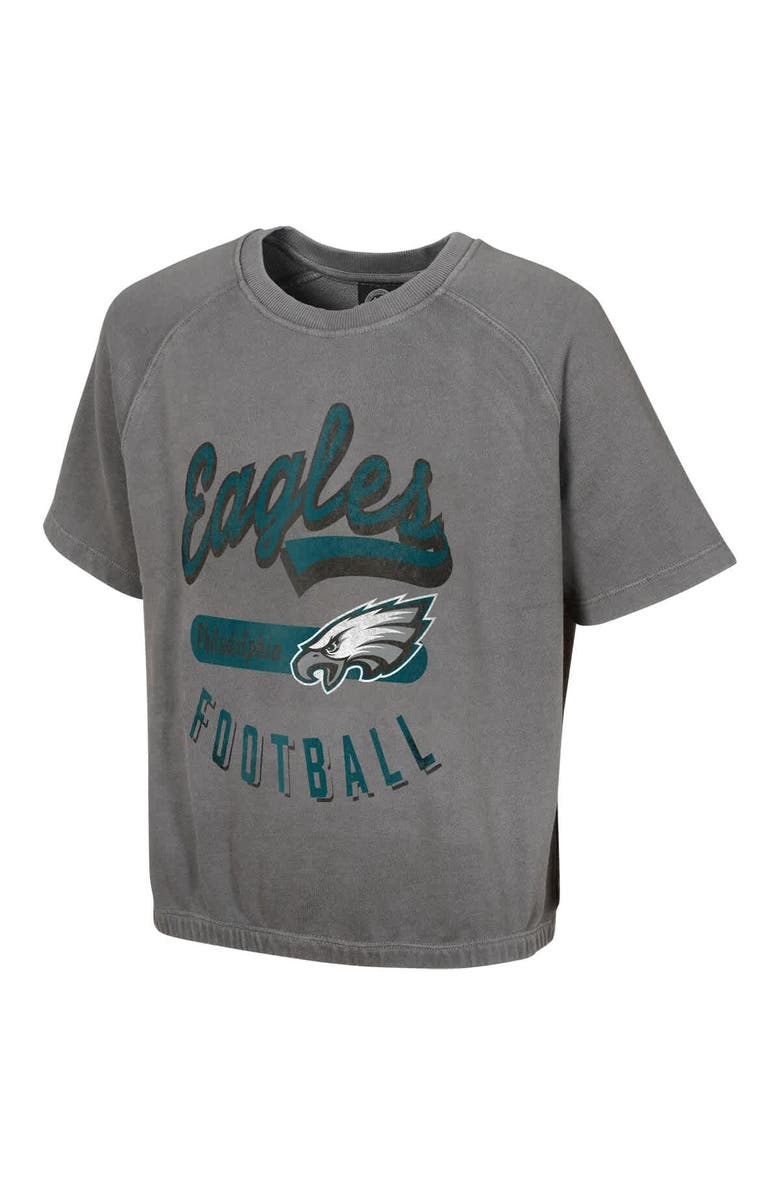 Outerstuff Women's Gray Philadelphia Eagles Mineral Wash Short Sleeve Top, Alternate, color, Gray