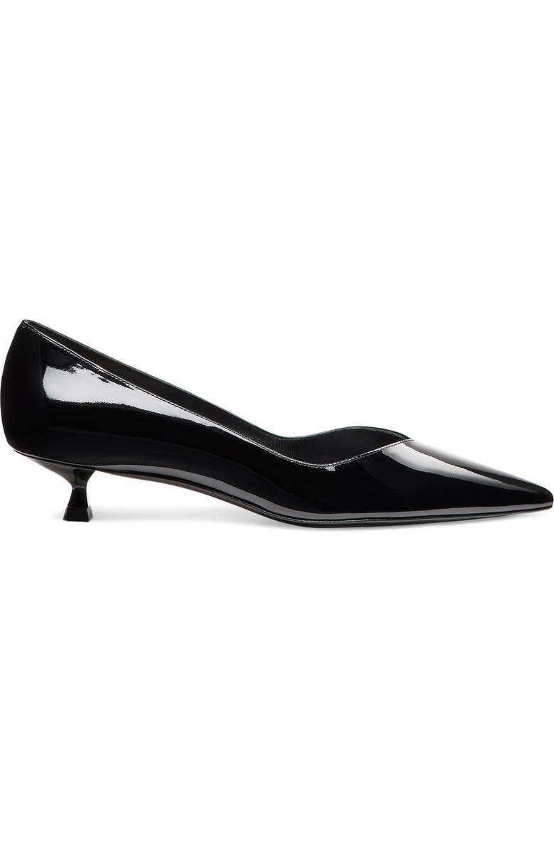 Stuart Weitzman Eva Kitten Heel Pointed Toe Pump, Alternate, color, Black