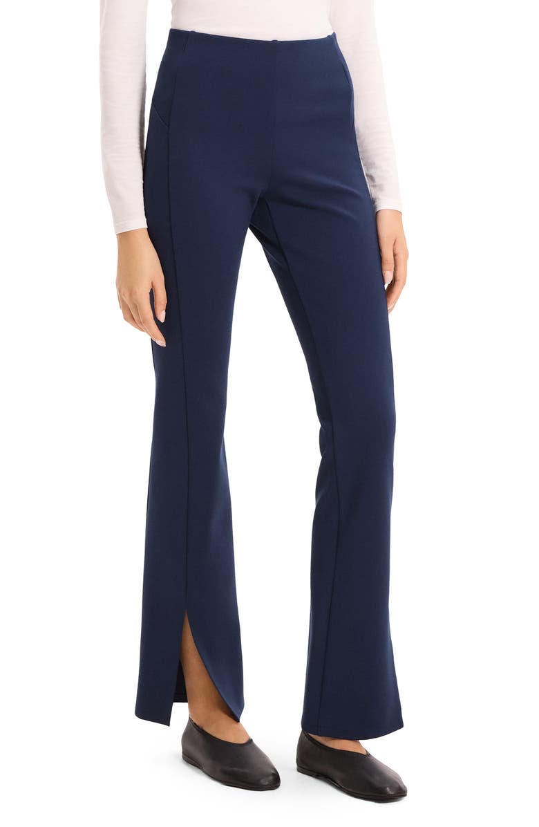 Theory Slit Flare Leg Pants, Alternate, color, Nocturne Navy