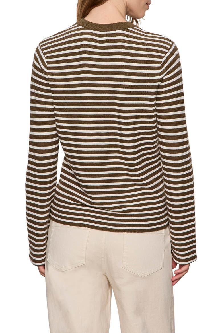 Everyday Henley Sweater, Alternate, color, FORAGE GREEN/ CHALK STRIPE