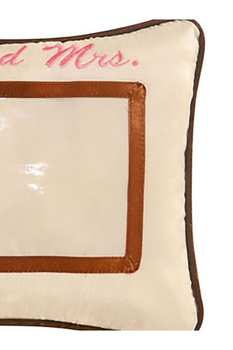 Mr. And Mrs. Embroidered Picture Small/Petite Accent Pillow, 8" x 10", Alternate, color, Brown
