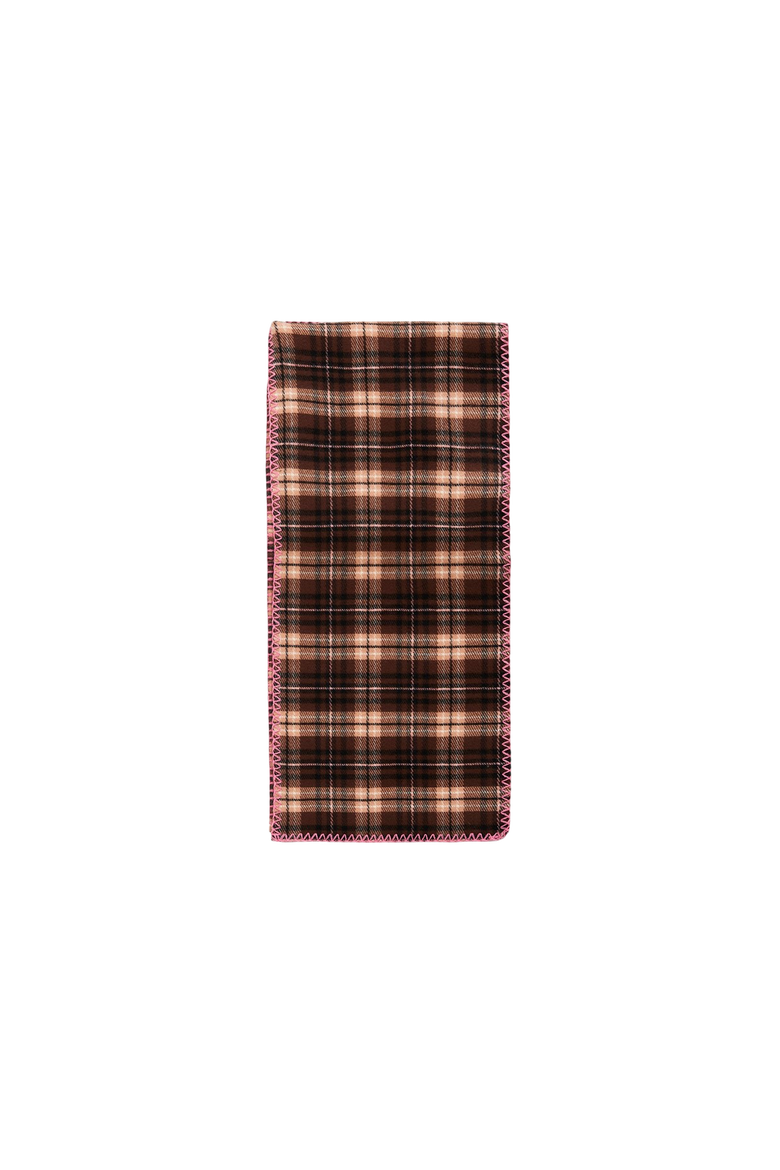 Check Hooded Scarf, Alternate, color, Brown