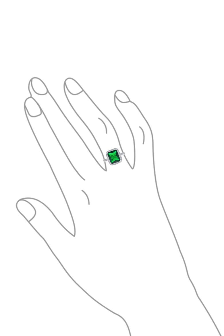 Vintage Cubic Zirconia Estate Style Ring, Alternate, color, GREEN