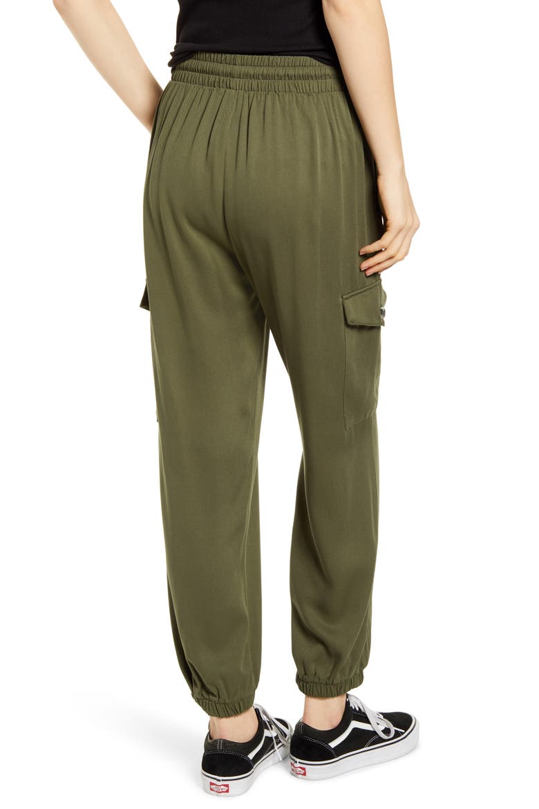 Twill Jogger Pants, Alternate, color, OLIVE