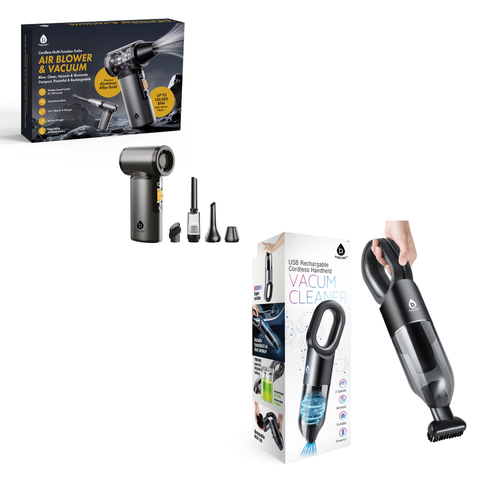 Ultimate Cleaning Bundle 3-in-1 Turbo Air Duster & Cordless Handheld Vacuum