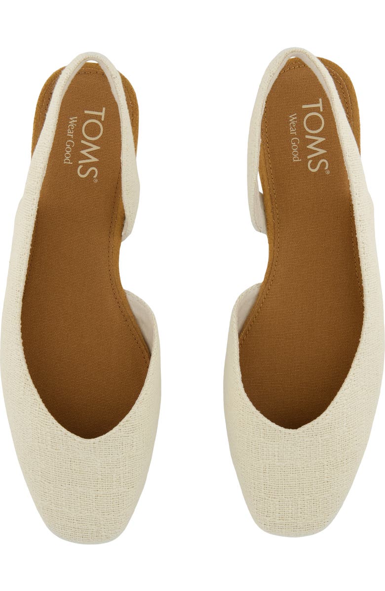 TOMS Alene Slingback Half d'Orsay Flat, Alternate, color, Natural