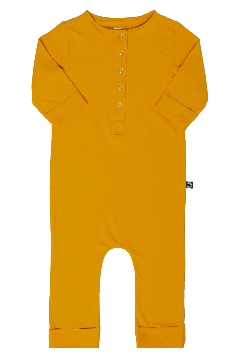 Kids' Essentials Henley Romper, Main, color, GOLDEN YELLOW