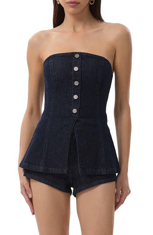 AFRM AFRM JANIE STRAPLESS DENIM TOP