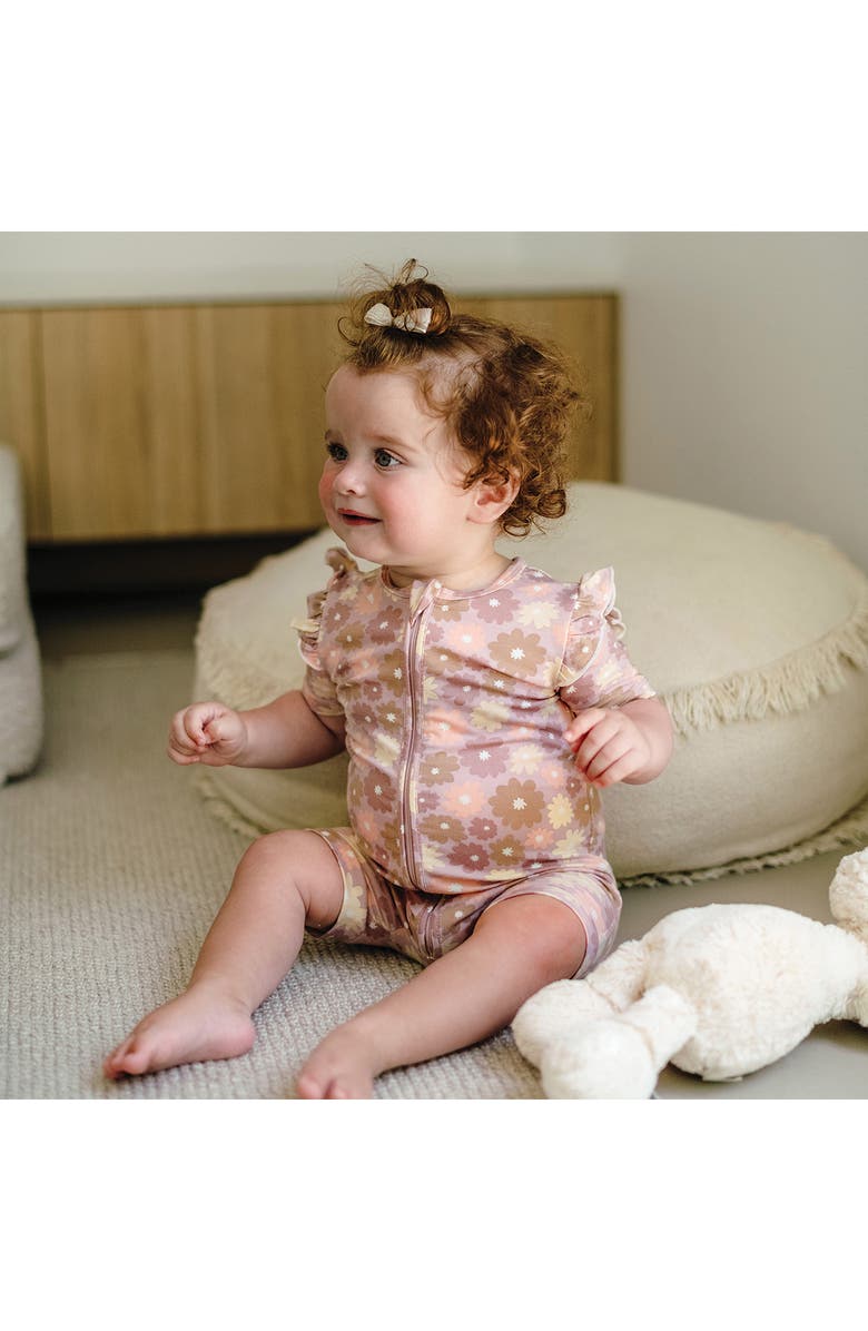 Kynd Baby Day or Night Frill Short Sleeve Romper, Alternate, color, Bold Floral