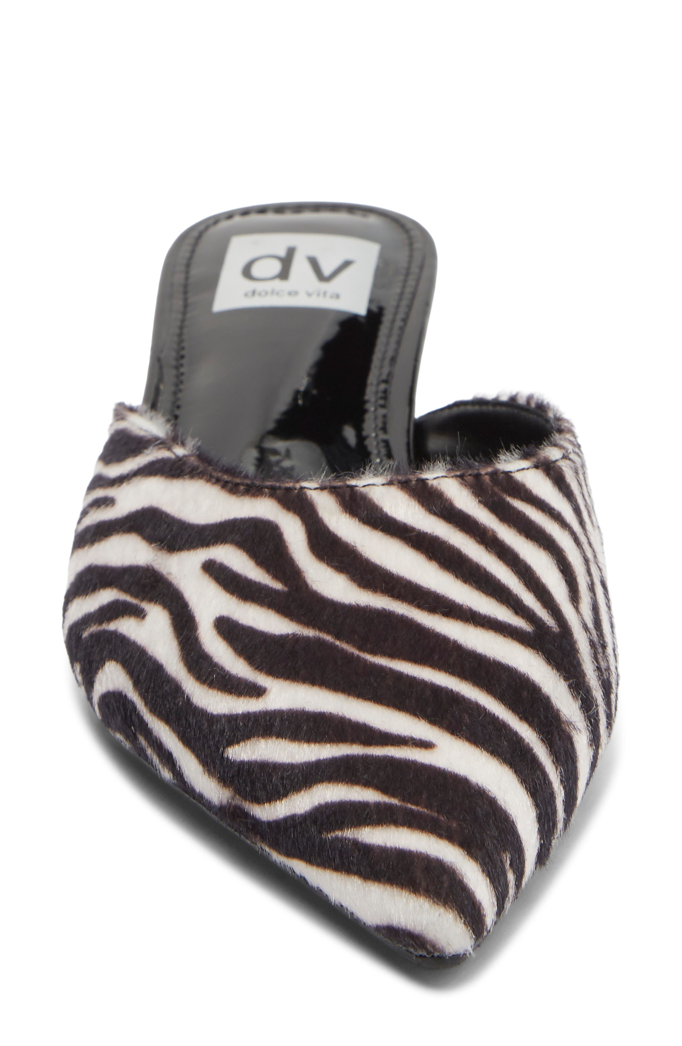 Pointed Toe Mule, Alternate, color, ZEBRA