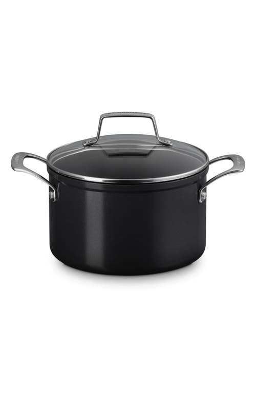 Le Creuset Essential Nonstick Ceramic Stockpot With Glass Lid In Black