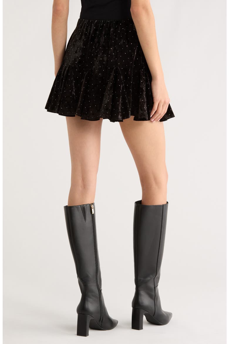 Velvet Miniskirt, Alternate, color, BLACK