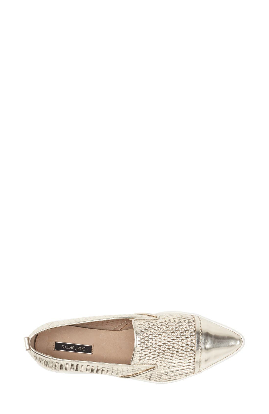 'Chandler' Pointy Toe Leather Sneaker, Alternate, color, IVORY