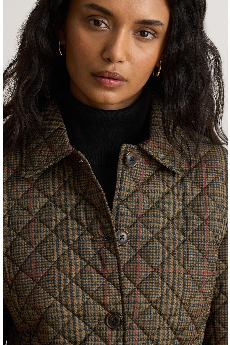 Quilted Jacket with Faux Leather Trim, Alternate, color, GRAND LODE