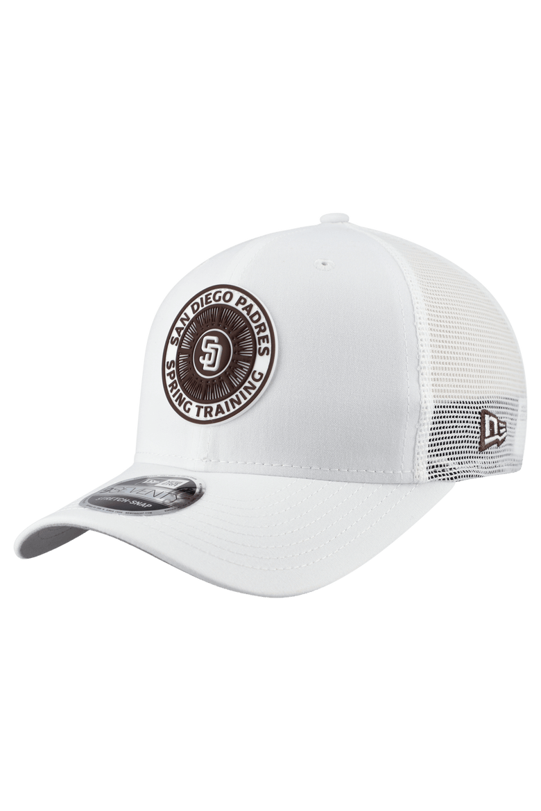 Men's New Era  White San Diego Padres 2026 Spring Training Fan Pack 9SEVENTY Adjustable Trucker Hat, Main, color, White