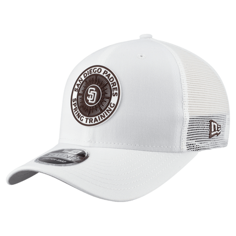 Men's New Era  White San Diego Padres 2026 Spring Training Fan Pack 9SEVENTY Adjustable Trucker Hat