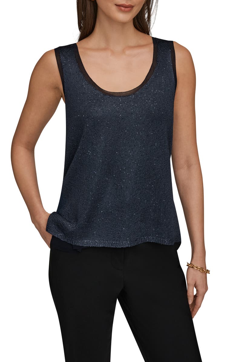 Donna Karan New York Sequin Shell Top, Main, color, Nightfall