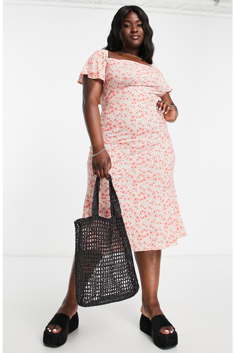 Flutter Sleeve Tie Back Dress, Alternate, color, PINK