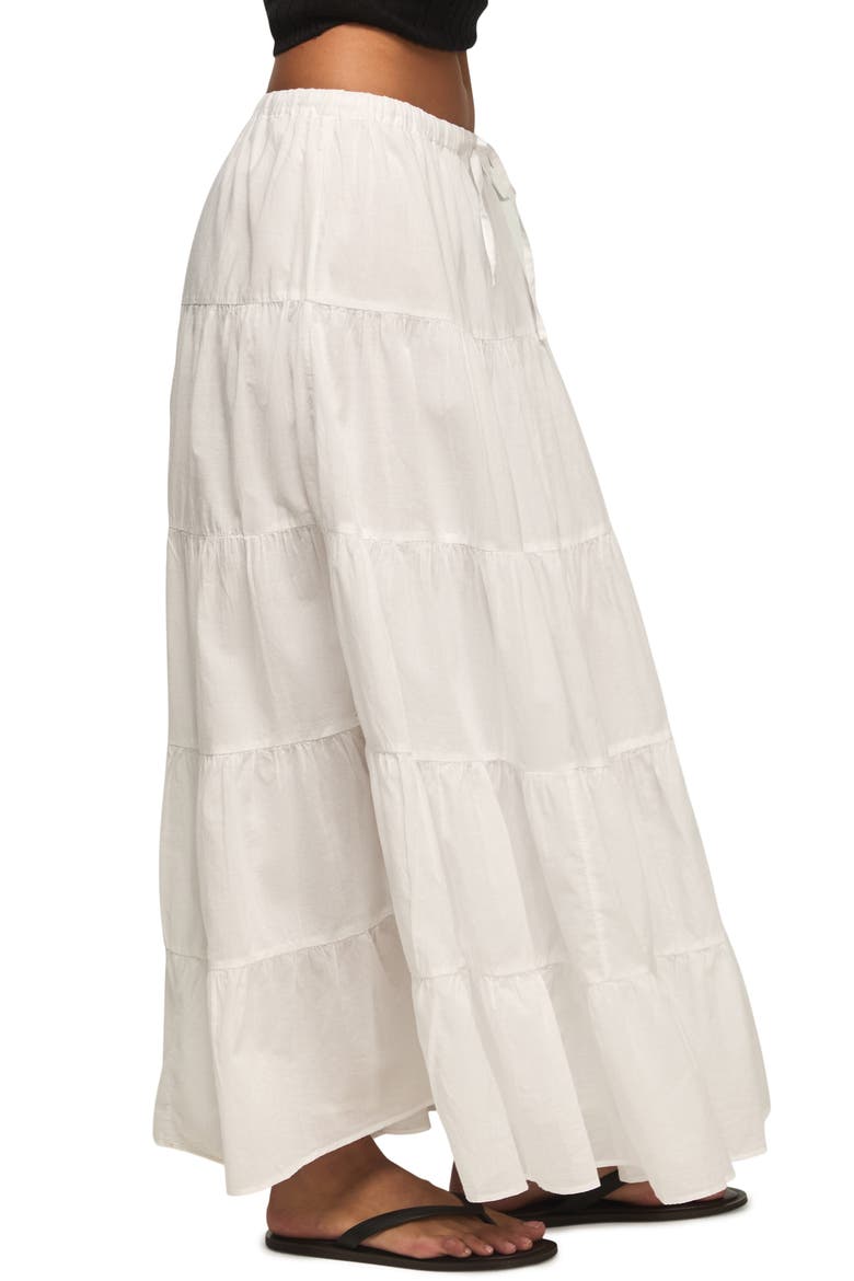 Tiered Poplin Maxi Skirt, Alternate, color, BRIGHT WHITE