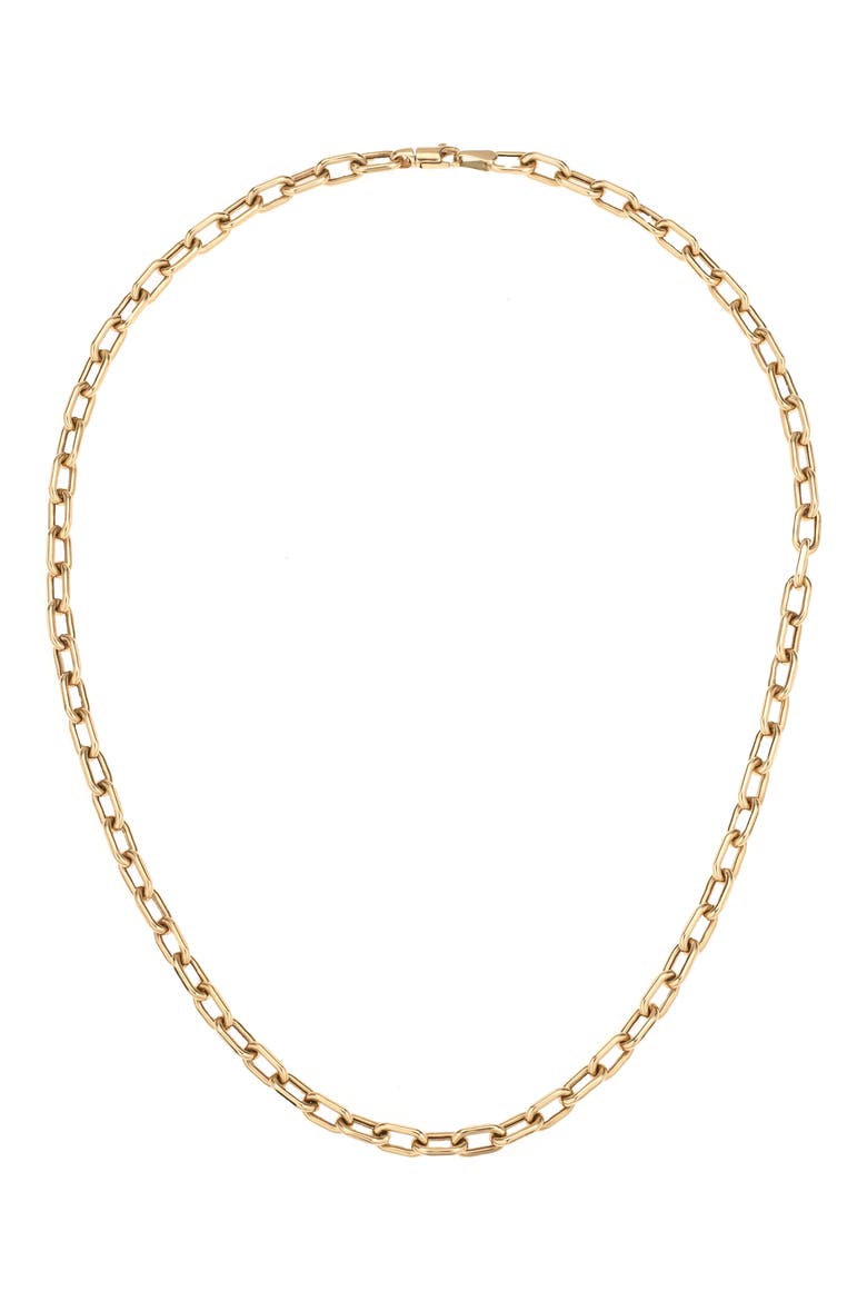 Italian Chain Link Necklace, 4mm, Alternate, color, YELLOW GOLD