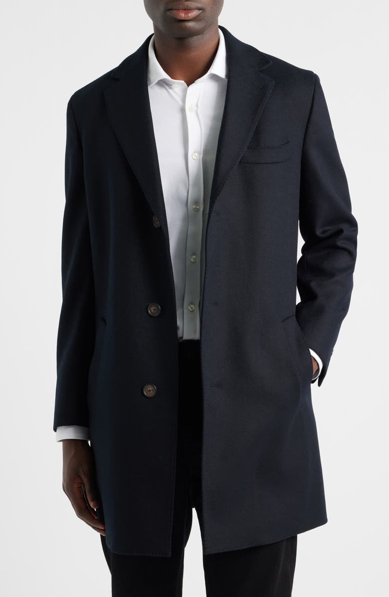 Jack Victor Delroy Wool Topcoat, Alternate, color, Black