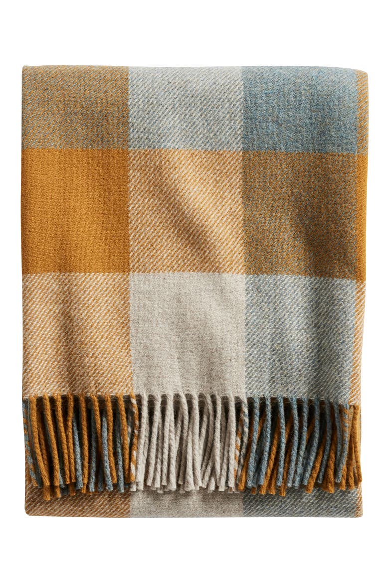 Washable Wool Throw Blanket, Main, color, SHALE/ COPPER