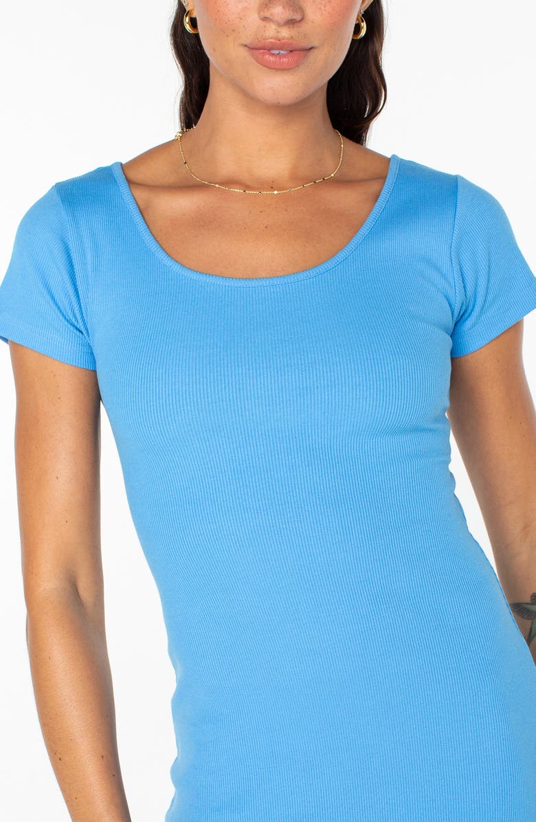 Roxy Good Keepsake Cutout Minidress, Alternate, color, Azure Blue Solid