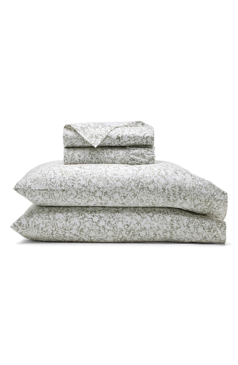 Boll & Branch Signature Garden Print Hemmed Organic Cotton Sheet Set, Main, color, Meadow