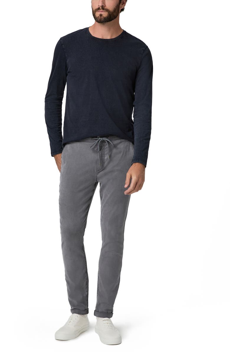 PAIGE Fraser Drawstring Tapered Brushed Twill Pants, Alternate, color,